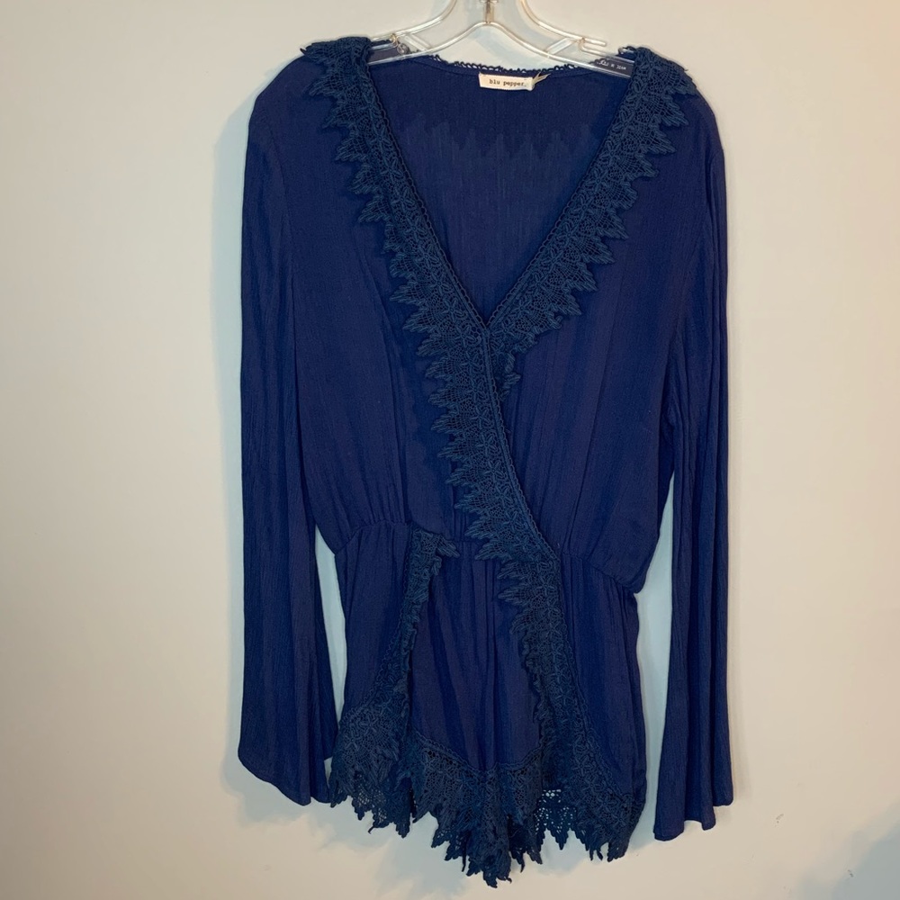 Blu Pepper royal blue romper